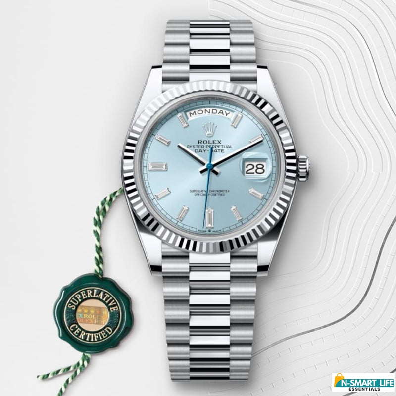 R9-1100222-57P RO_LEX Premium Day Date – Silver Sky Blue Dial Watch