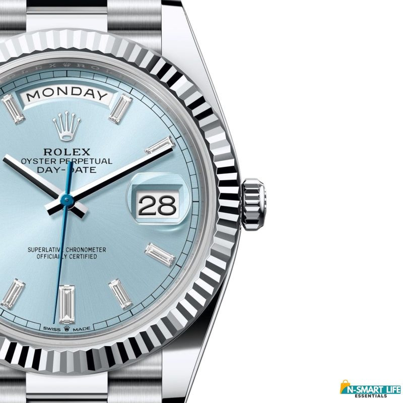 R9-1100222-57P RO_LEX Premium Day Date – Silver Sky Blue Dial Watch