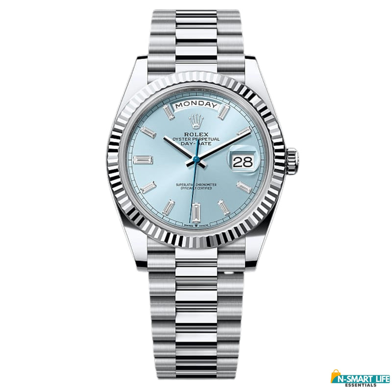 R9-1100222-57P RO_LEX Premium Day Date – Silver Sky Blue Dial Watch
