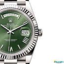 R9-110027A-56P RO_LEX Premium Day Date – Silver Green Dial Watch.