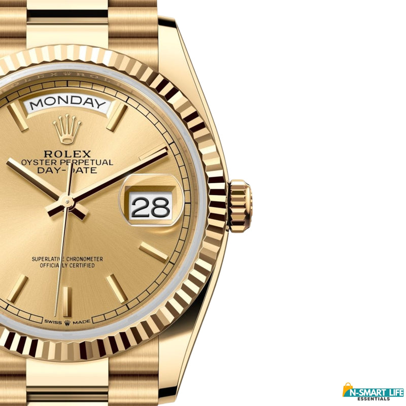 R9-110028A-56P RO_LEX Premium Day Date – Golden Dial Watch.