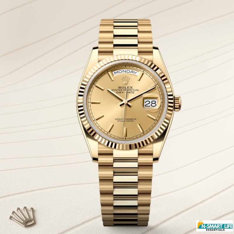 R9-110028A-56P RO_LEX Premium Day Date – Golden Dial Watch.