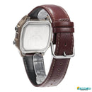 X9-A112151 Standard Digital World Time Leather Strap Quartz Watch.