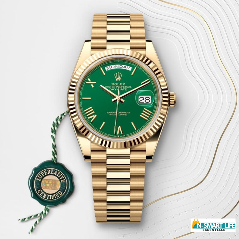 R9-110024-56P RO_LEX Gold Watch – Green Dial.